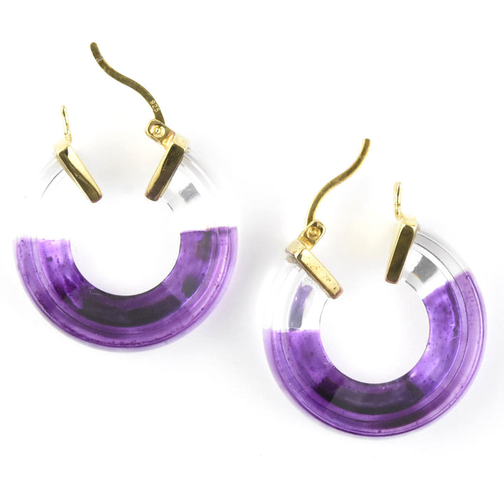 Painted Mini V Lucite Hoops - Goldmakers Fine Jewelry