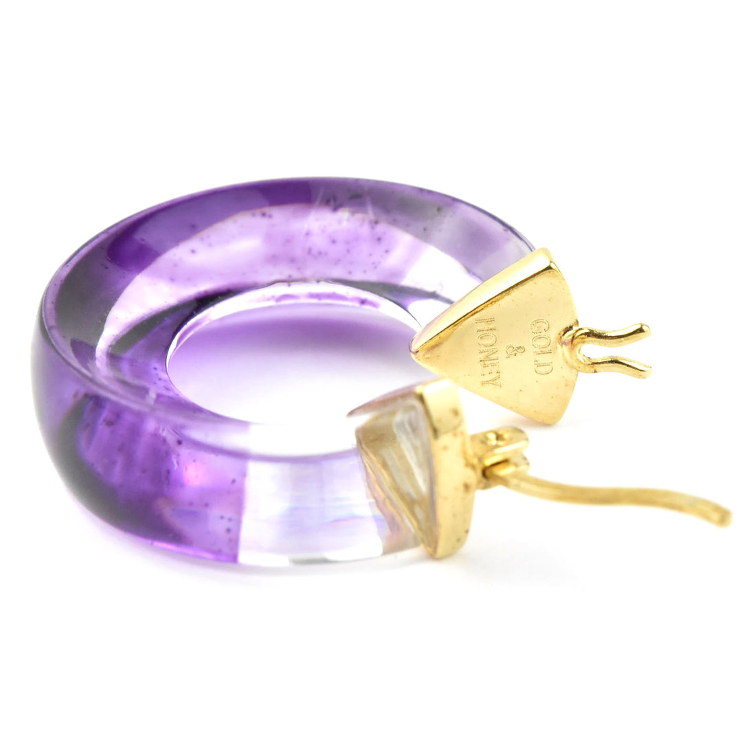 Painted Mini V Lucite Hoops - Goldmakers Fine Jewelry