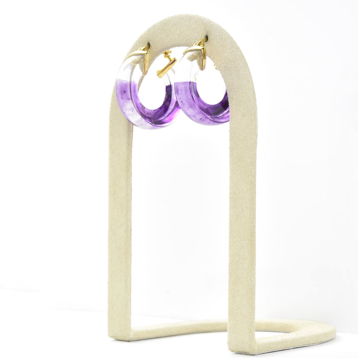 Painted Mini V Lucite Hoops - Goldmakers Fine Jewelry