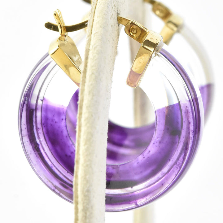 Painted Mini V Lucite Hoops - Goldmakers Fine Jewelry