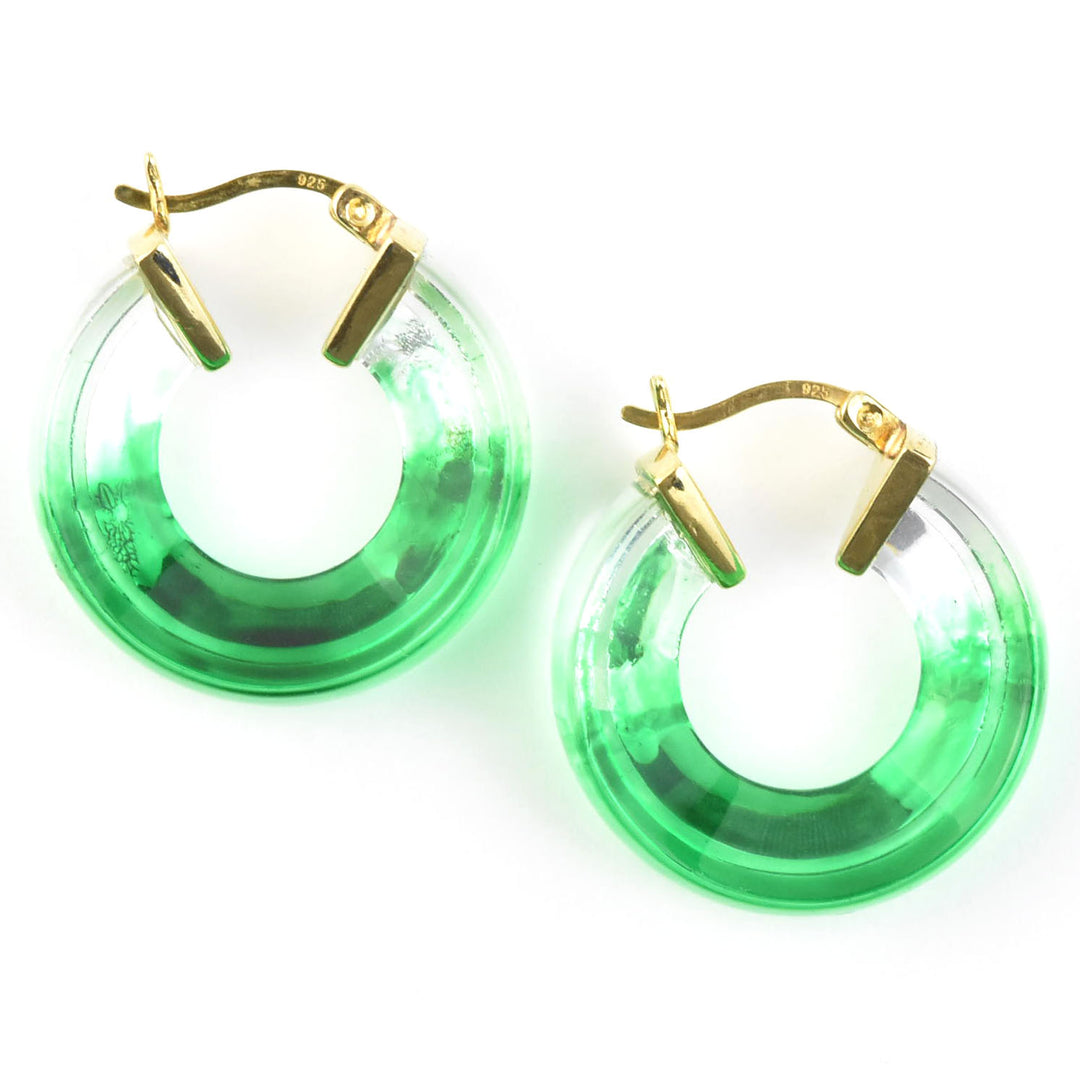 Painted Mini V Lucite Hoops - Goldmakers Fine Jewelry