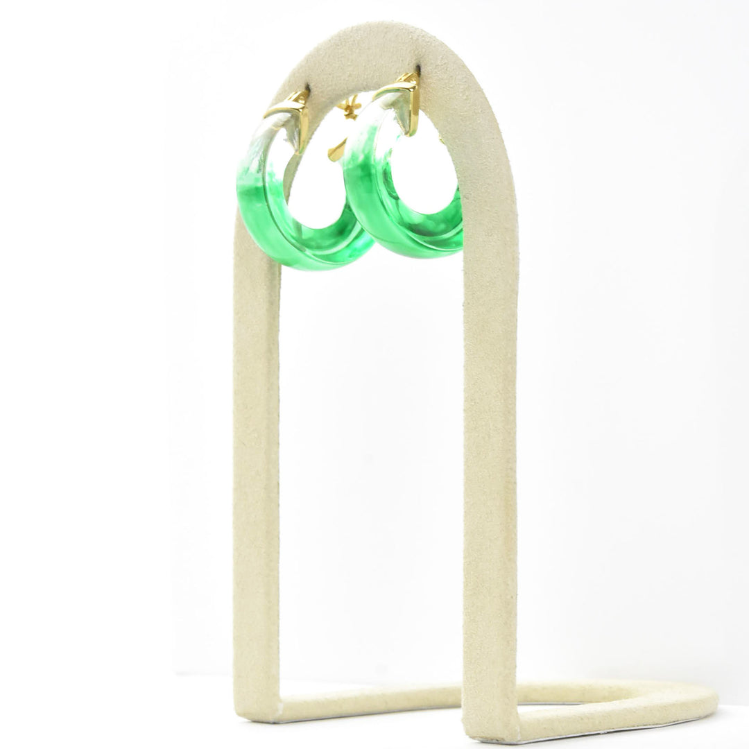 Painted Mini V Lucite Hoops - Goldmakers Fine Jewelry
