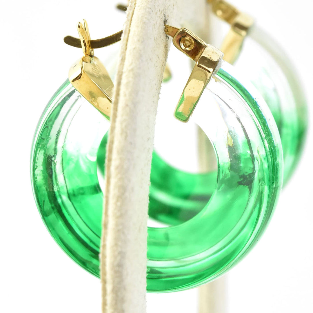 Painted Mini V Lucite Hoops - Goldmakers Fine Jewelry