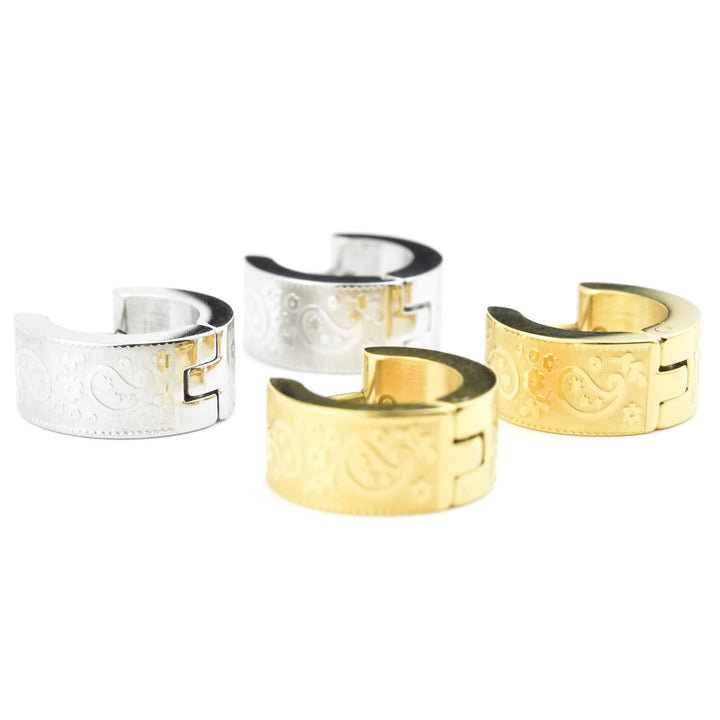 Paisly Super Chunky Huggie Hoops - Goldmakers Fine Jewelry