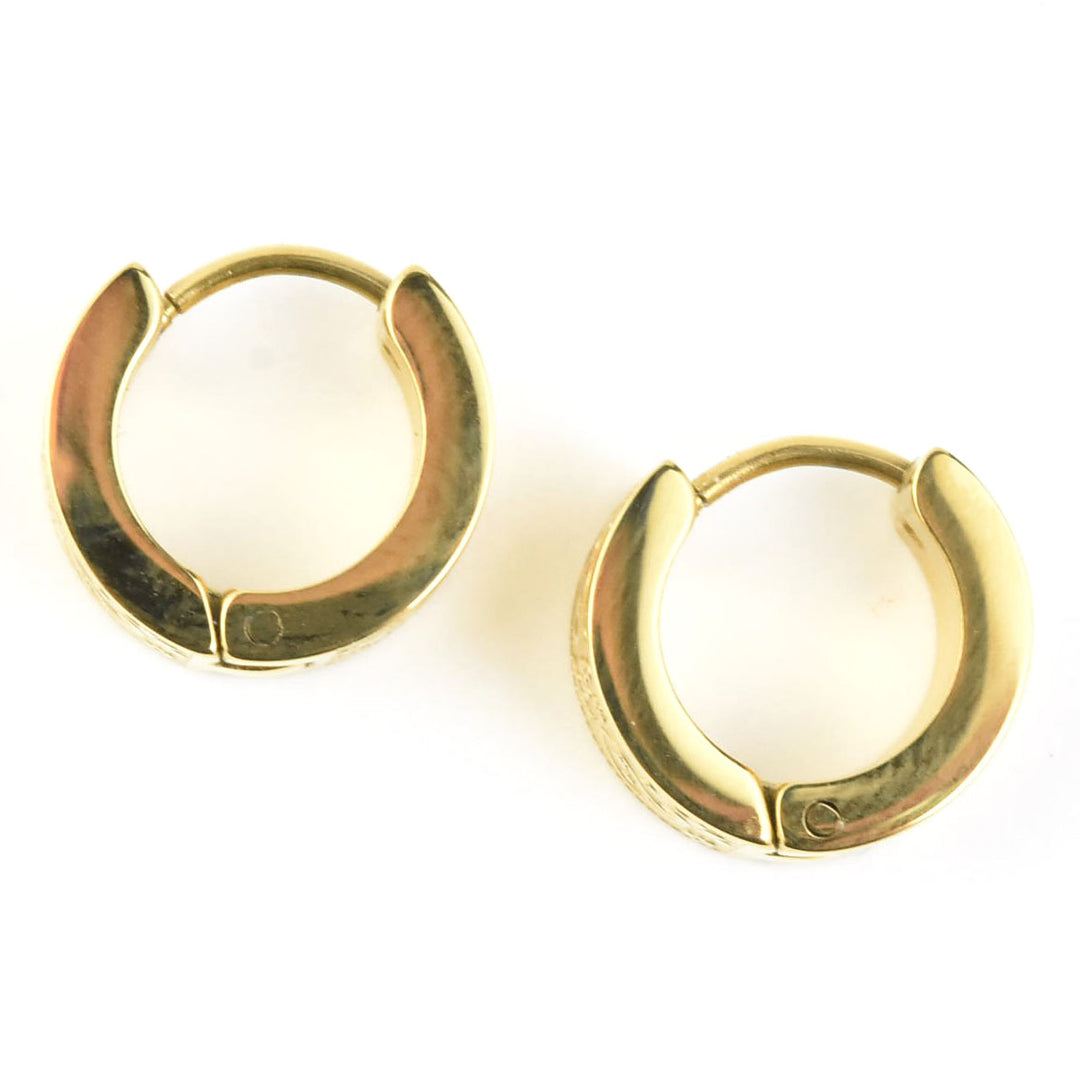 Paisly Super Chunky Huggie Hoops - Goldmakers Fine Jewelry