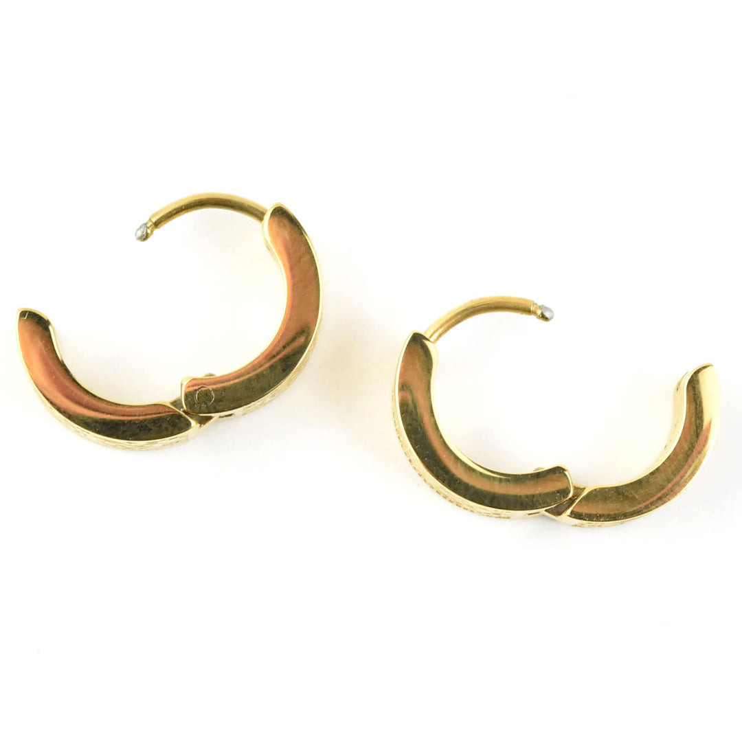 Paisly Super Chunky Huggie Hoops - Goldmakers Fine Jewelry