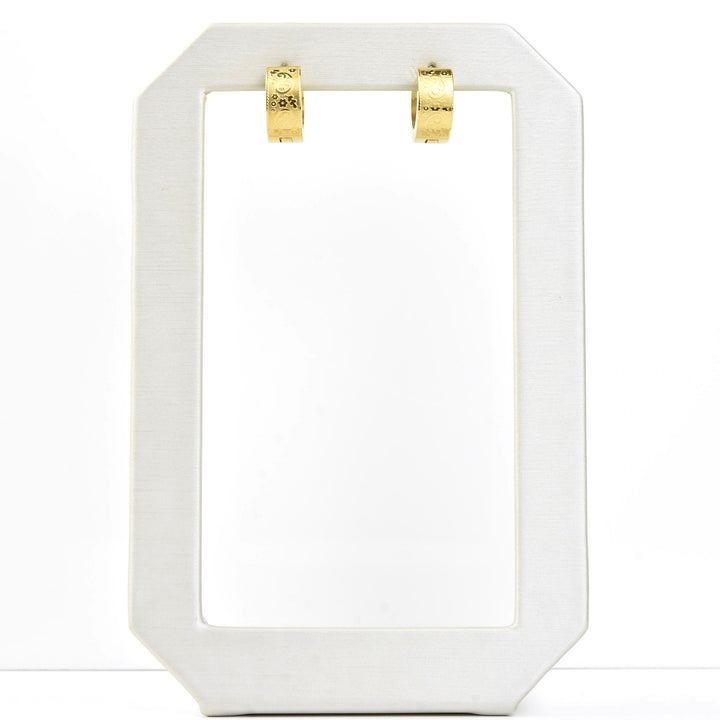 Paisly Super Chunky Huggie Hoops - Goldmakers Fine Jewelry