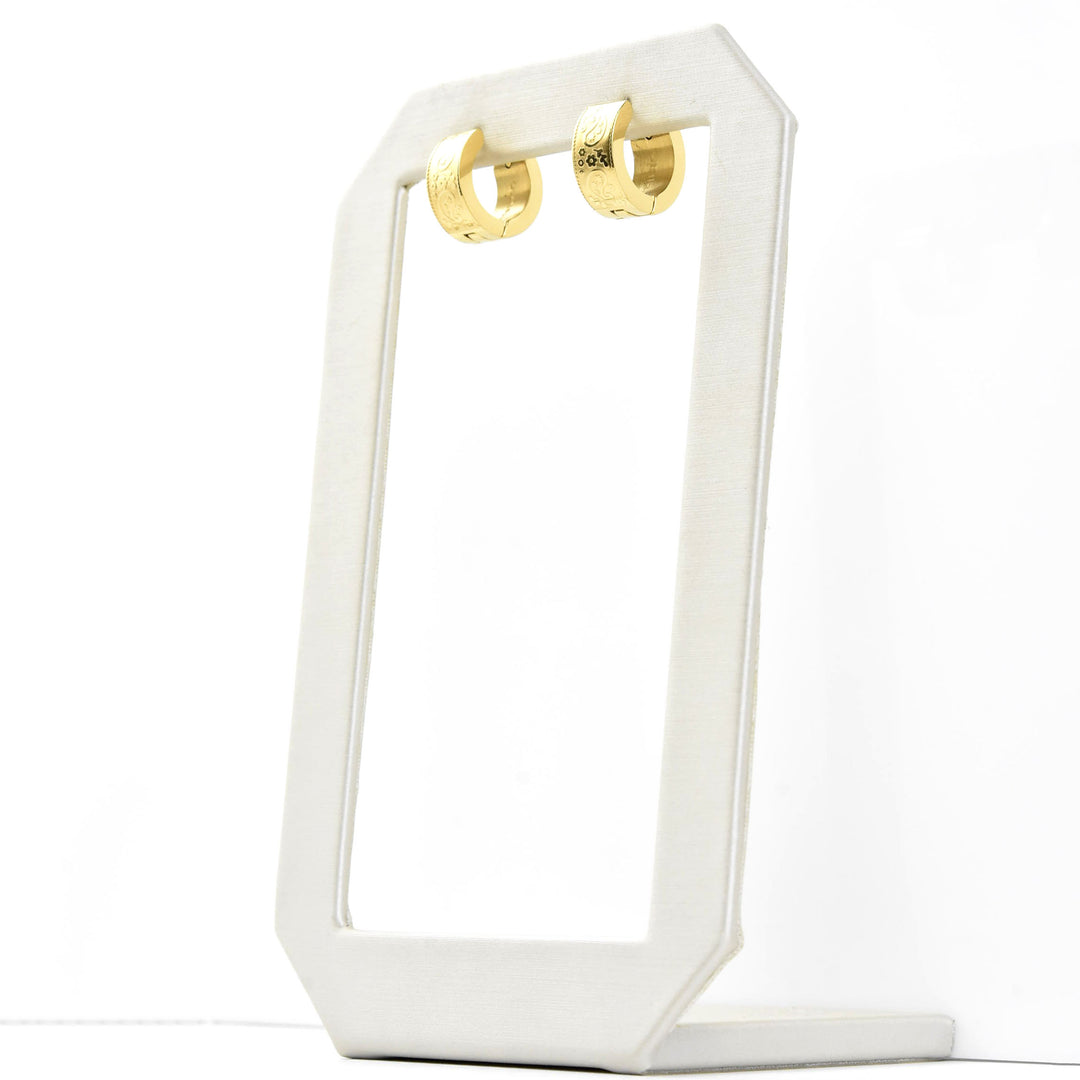 Paisly Super Chunky Huggie Hoops - Goldmakers Fine Jewelry