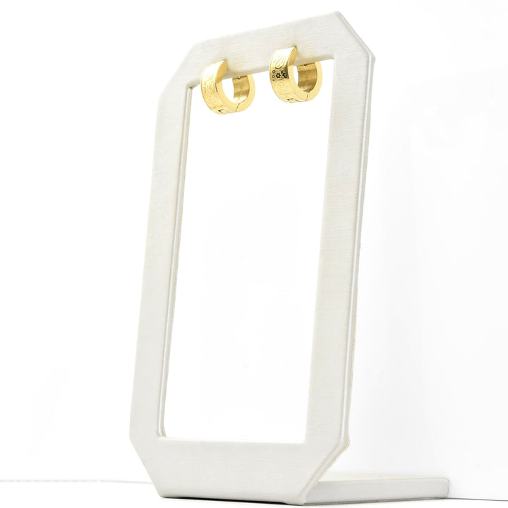 Paisly Super Chunky Huggie Hoops - Goldmakers Fine Jewelry