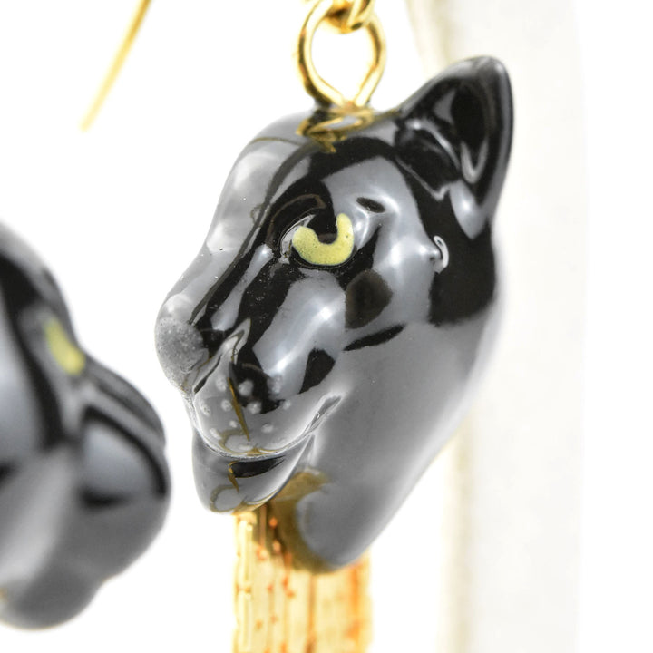 Black Panther Fringe Earrings - Goldmakers Fine Jewelry