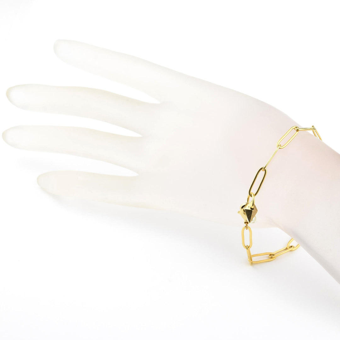 Paperclip Chain Bracelet w/ Pearl - Goldmakers Fine Jewelry