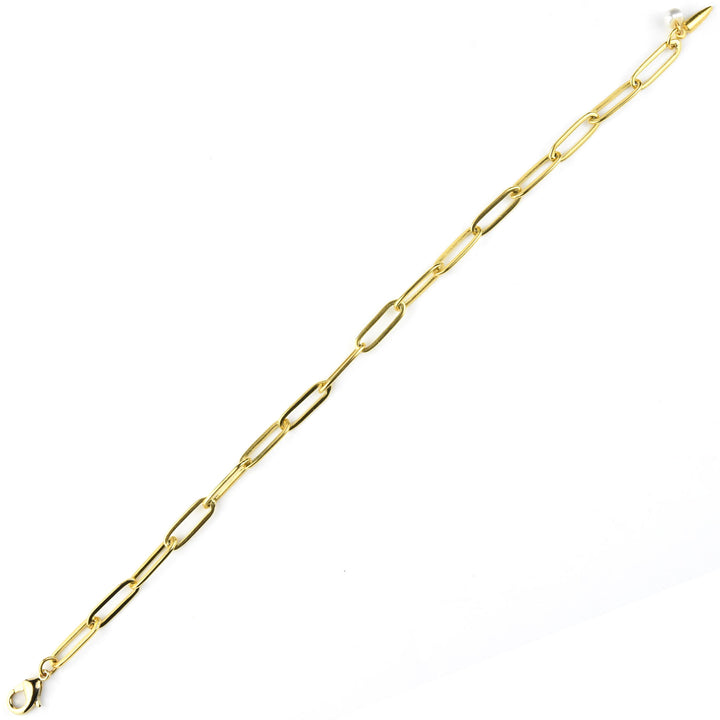 Paperclip Chain Bracelet w/ Pearl