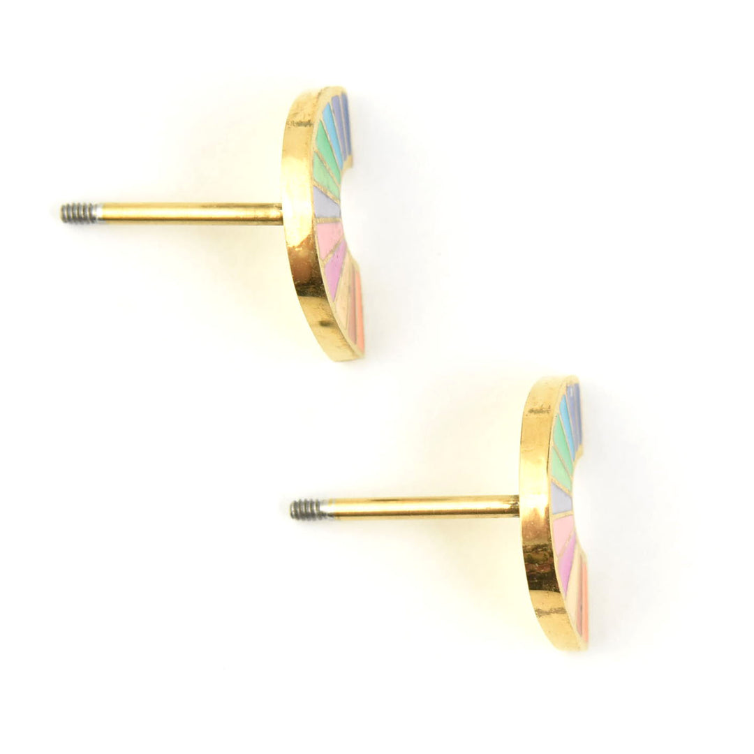 Pastel Rainbow Studs, Screw-back - Goldmakers Fine Jewelry