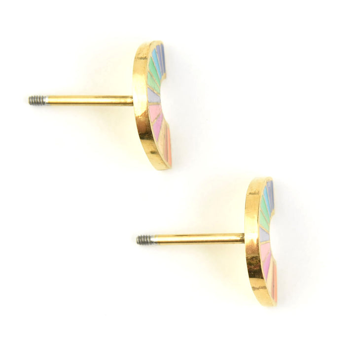 Pastel Rainbow Studs, Screw-back - Goldmakers Fine Jewelry