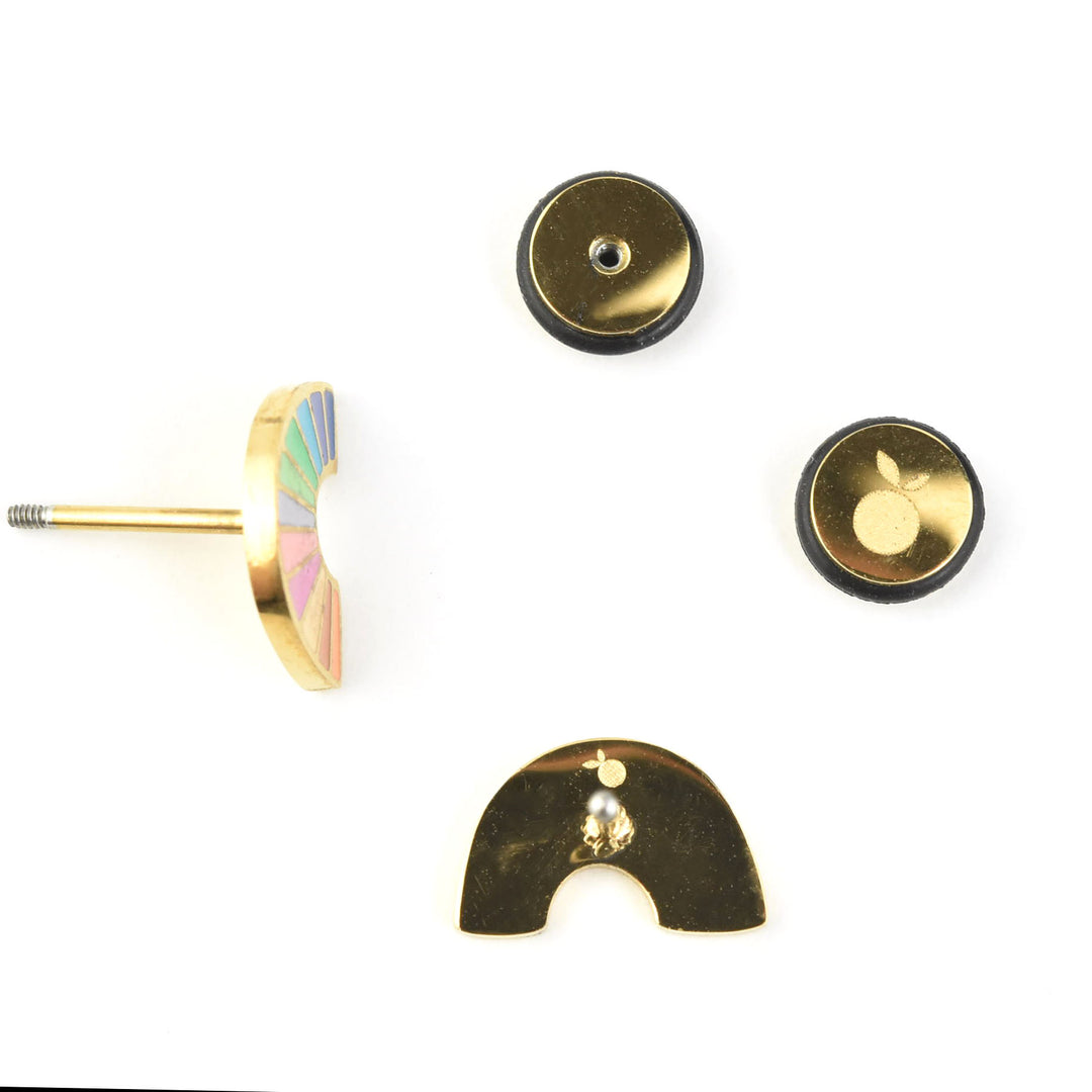 Pastel Rainbow Studs, Screw-back - Goldmakers Fine Jewelry
