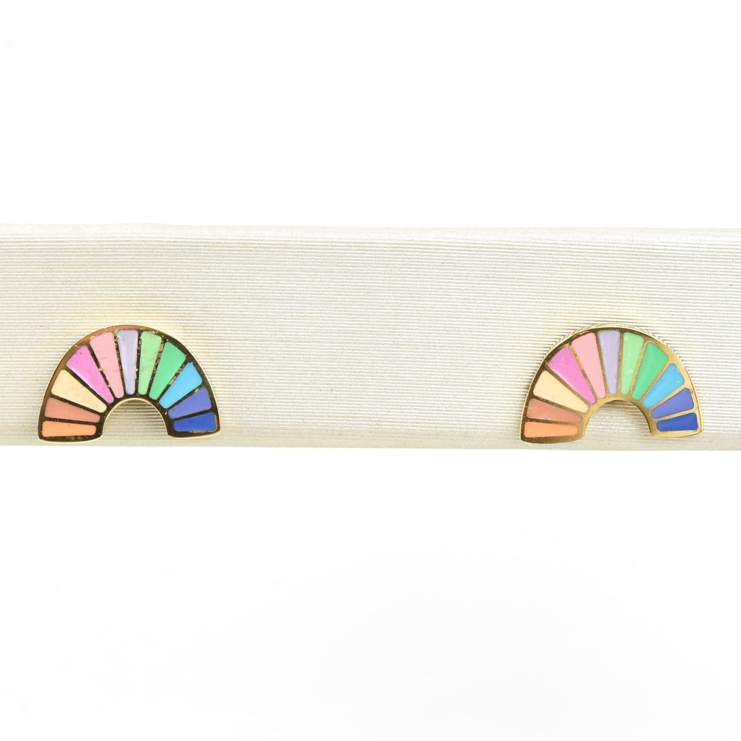 Pastel Rainbow Studs, Screw-back - Goldmakers Fine Jewelry