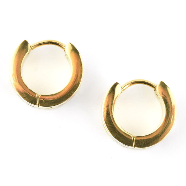 Checkered Super Chunky Huggie Hoops - Goldmakers Fine Jewelry