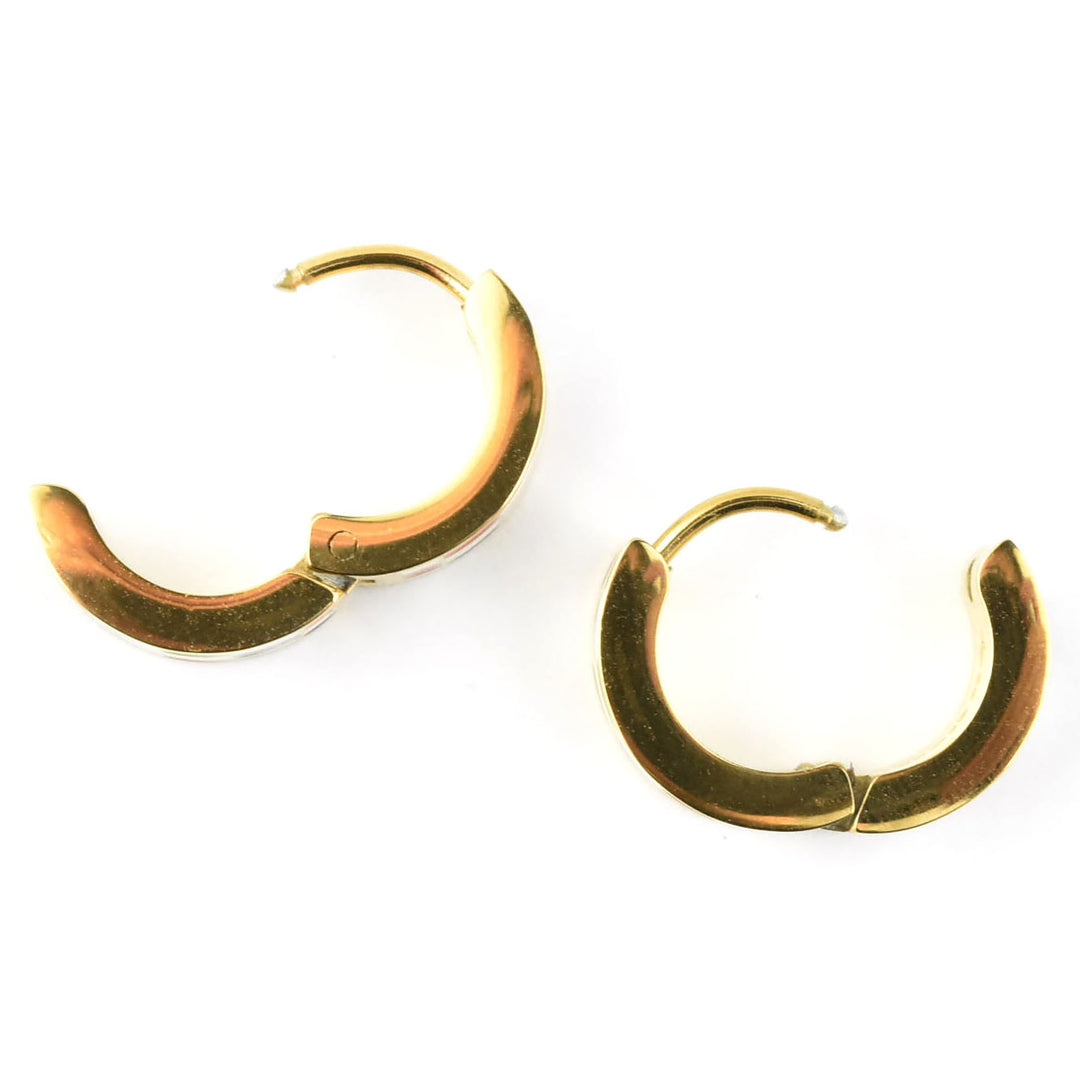 Checkered Super Chunky Huggie Hoops - Goldmakers Fine Jewelry