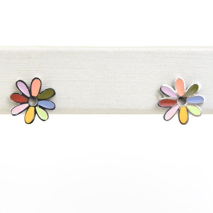 Pastel Rainbow Daisy Studs, Screw-back - Goldmakers Fine Jewelry