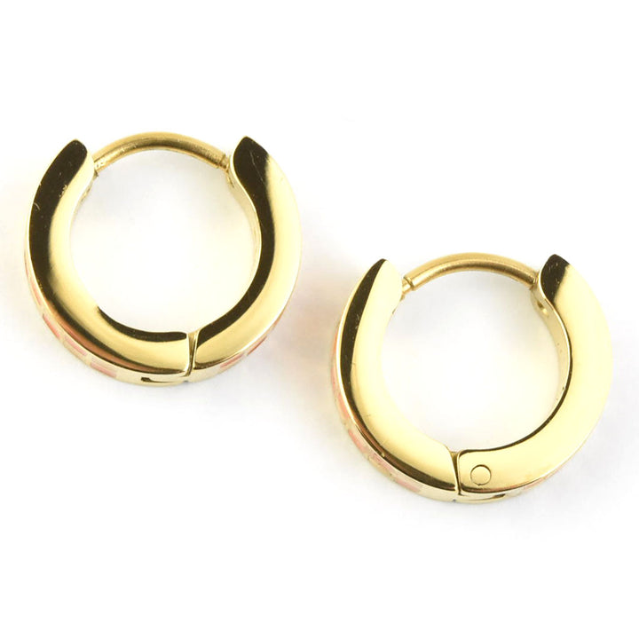 Peach & Orange Checkered Chunky Huggie Hoops