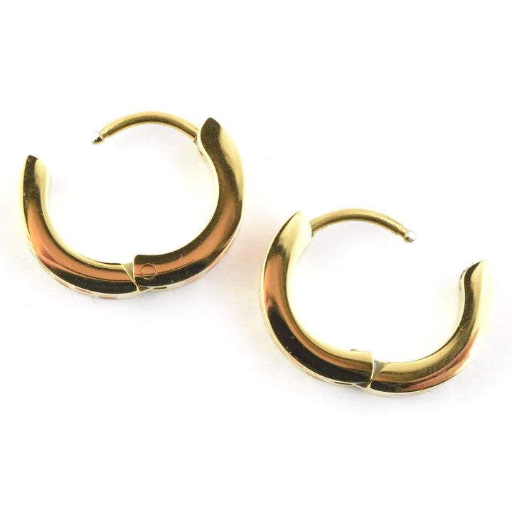 Peach & Orange Checkered Chunky Huggie Hoops