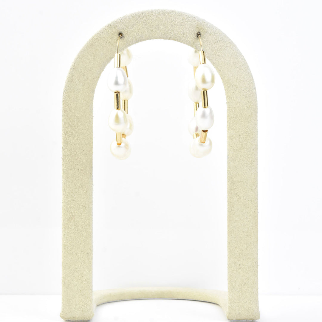 Pearl and Gold Filled Bead Hoops