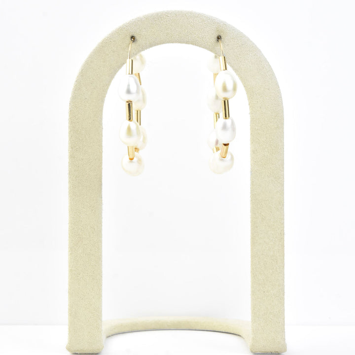 Pearl and Gold Filled Bead Hoops