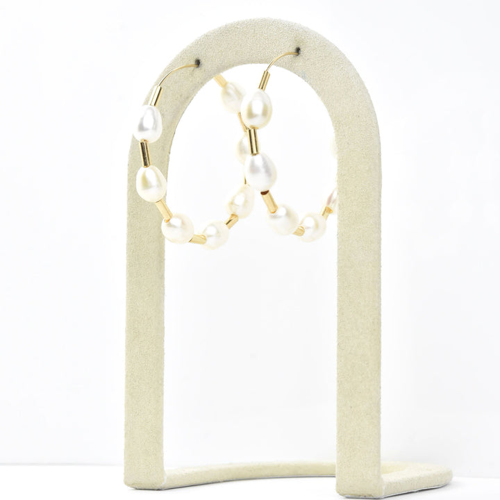Pearl and Gold Filled Bead Hoops