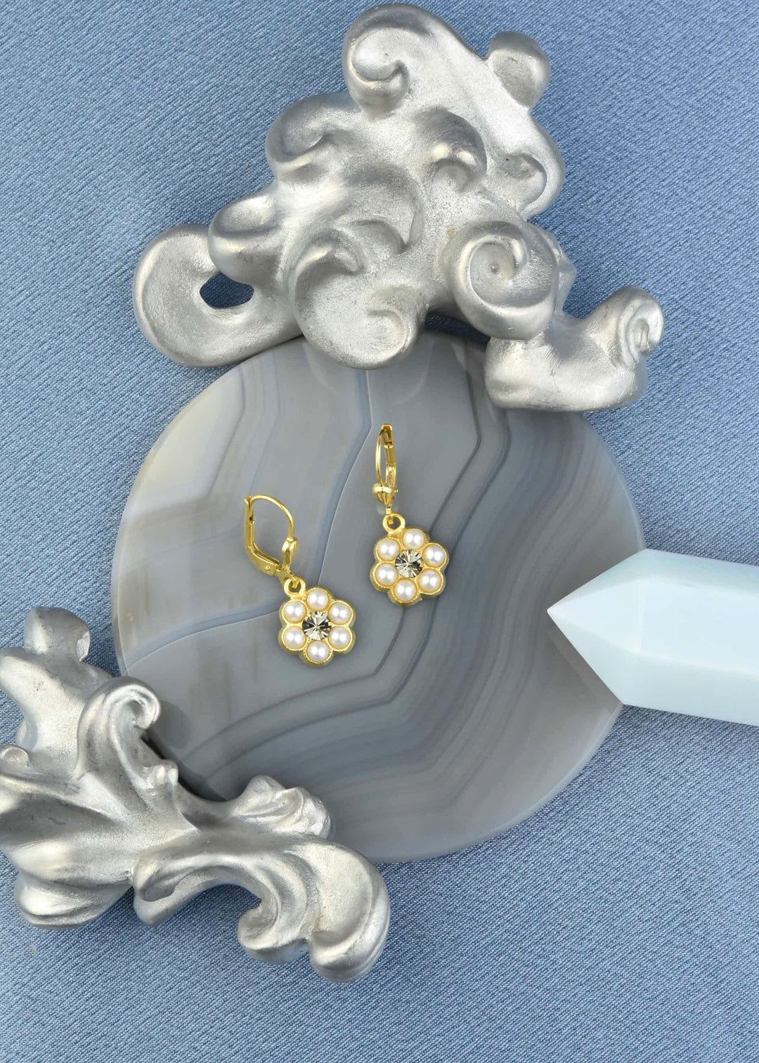 Pearl Daisy Earrings - Goldmakers Fine Jewelry