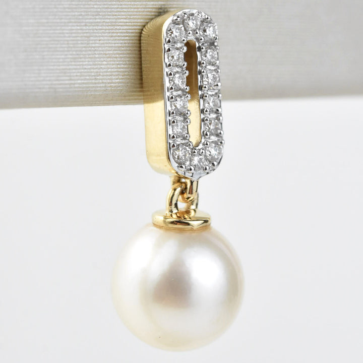 Diamond and Pearl Dangles - Goldmakers Fine Jewelry