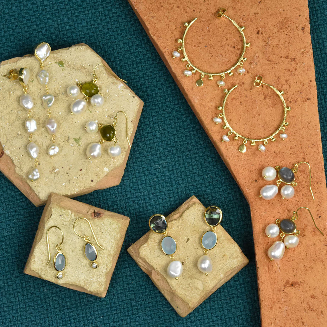 Pearl Jelly Fish Earrings - Goldmakers Fine Jewelry