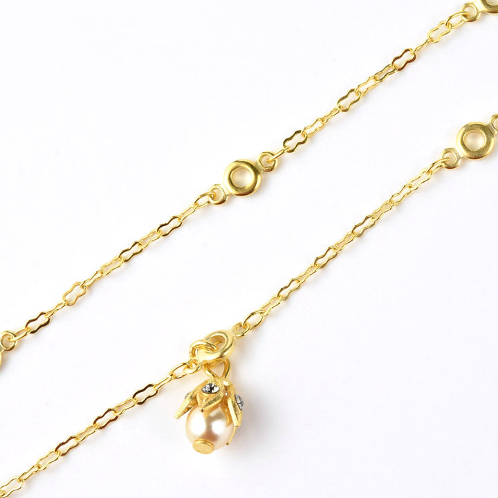 Double Layer Chain with Pearls Necklace