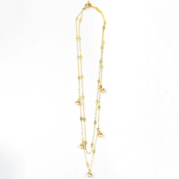 Double Layer Chain with Pearls Necklace