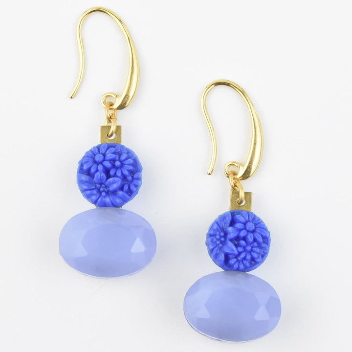 Periwinkle and Lavender Drop Earrings - Goldmakers Fine Jewelry