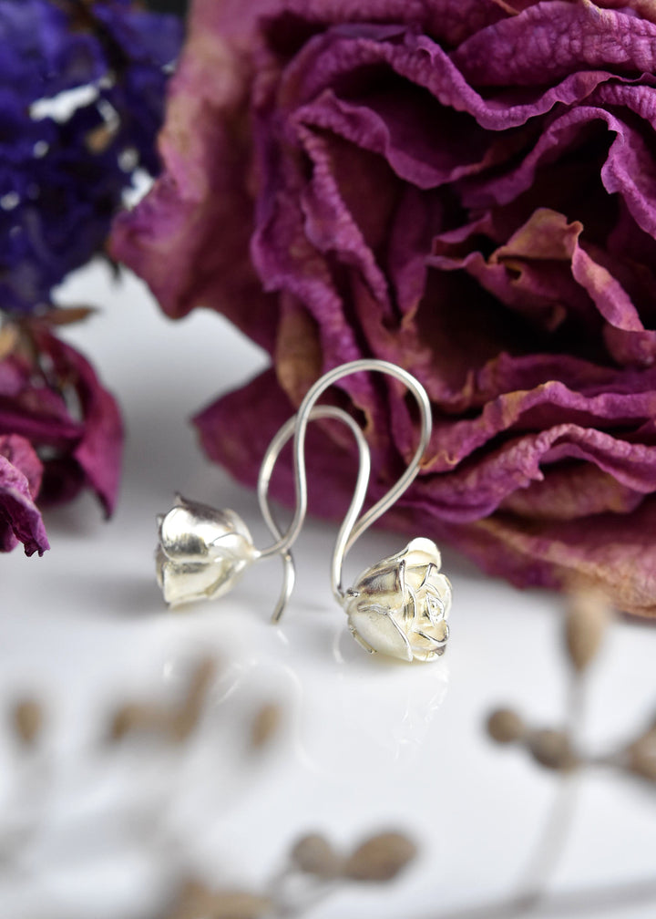 Petite Rose Earrings - Goldmakers Fine Jewelry