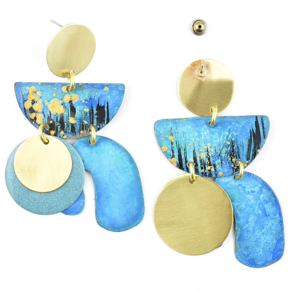 Piba Earrings in Mix Blue - Goldmakers Fine Jewelry