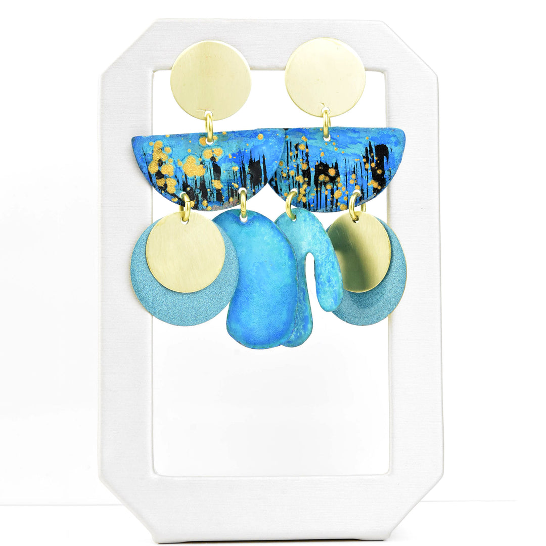 Piba Earrings in Mix Blue - Goldmakers Fine Jewelry