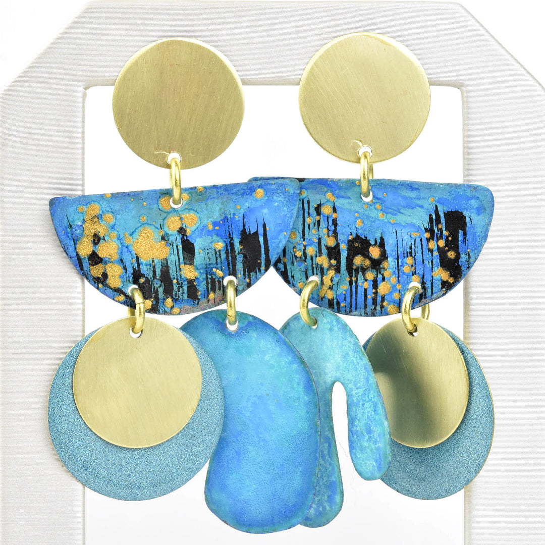 Piba Earrings in Mix Blue - Goldmakers Fine Jewelry