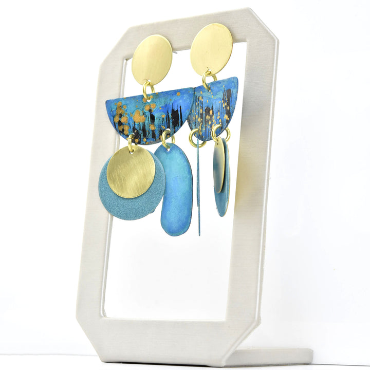 Piba Earrings in Mix Blue - Goldmakers Fine Jewelry