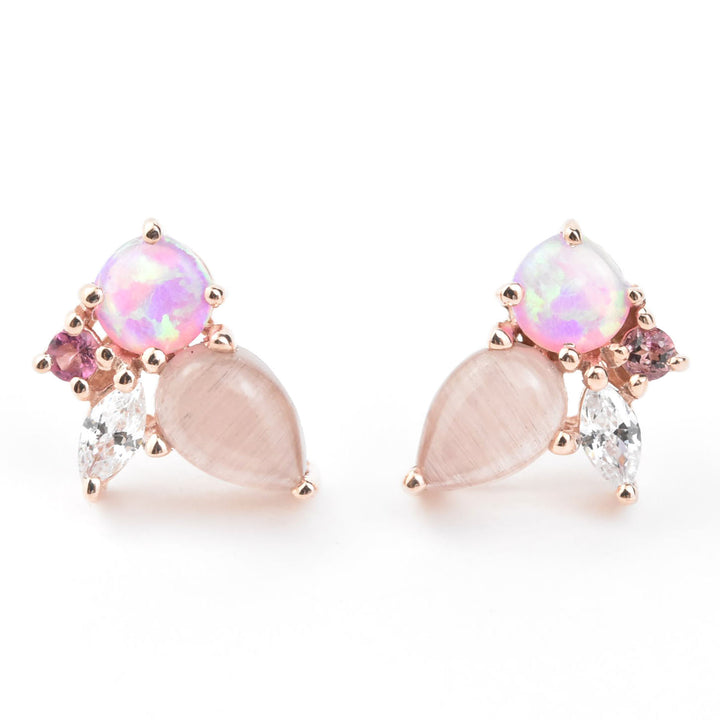Rose Gold Pink Caribbean Studs