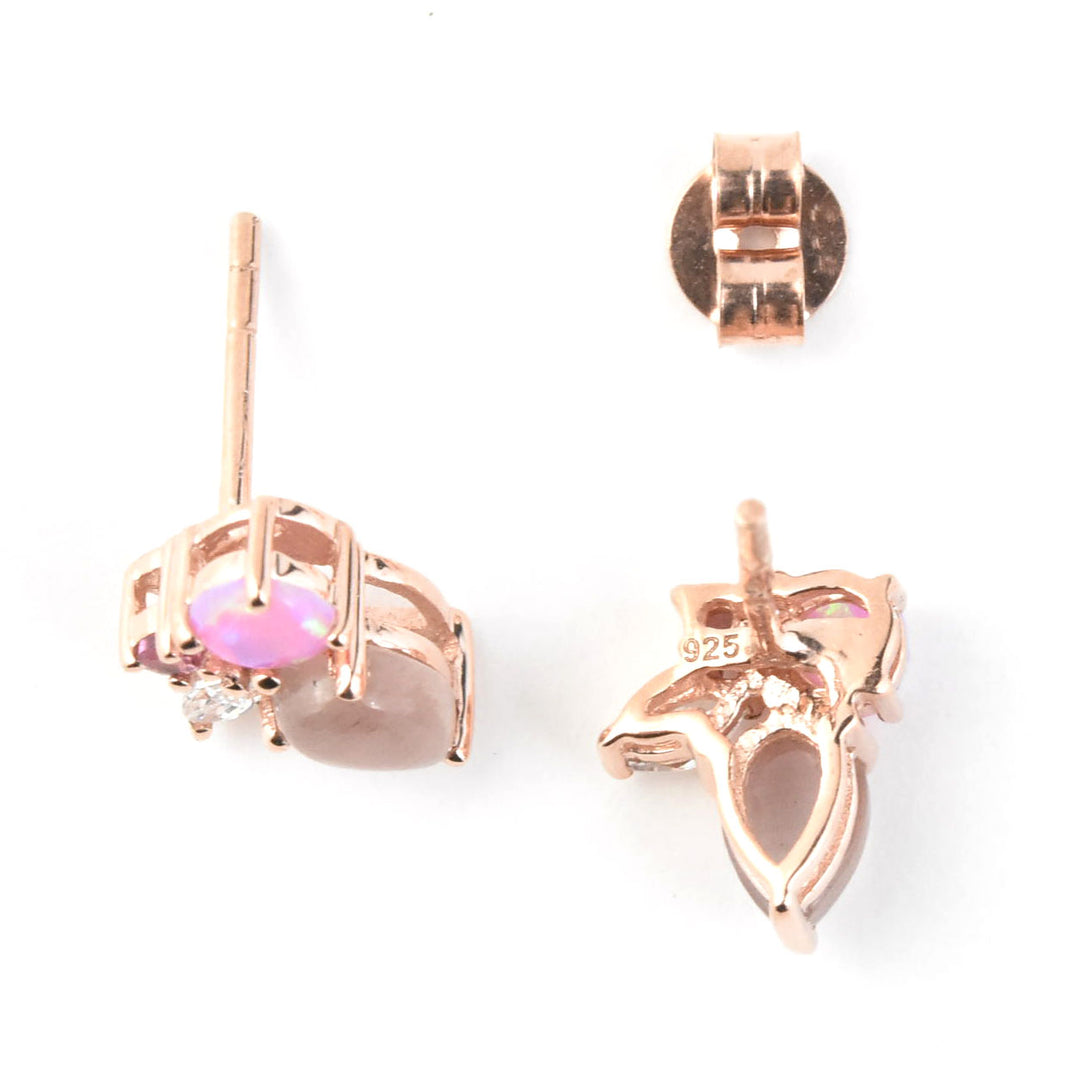 Rose Gold Pink Caribbean Studs