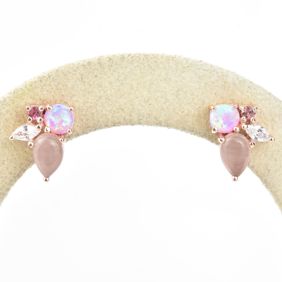 Rose Gold Pink Caribbean Studs