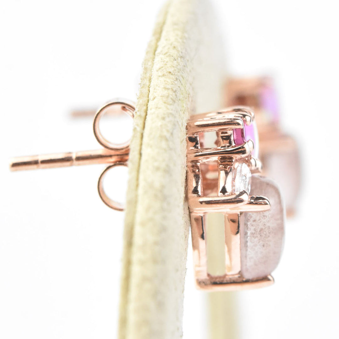 Rose Gold Pink Caribbean Studs