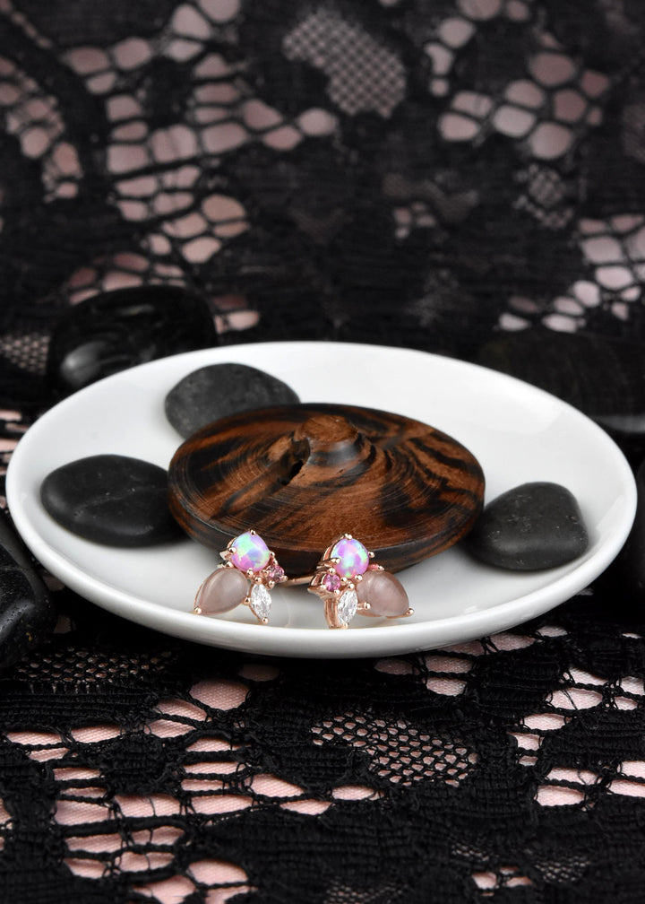 Rose Gold Pink Caribbean Studs
