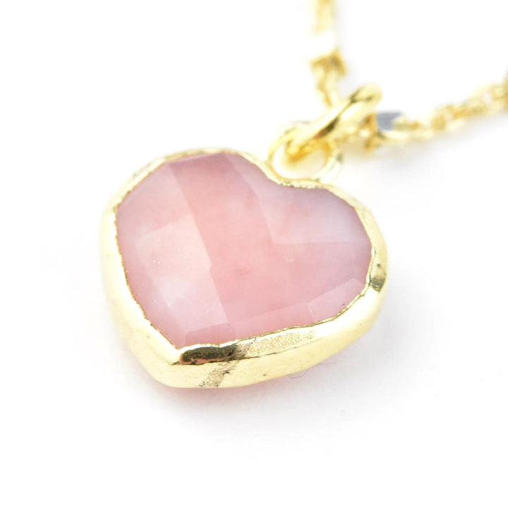 Pink Opal Heart Necklace