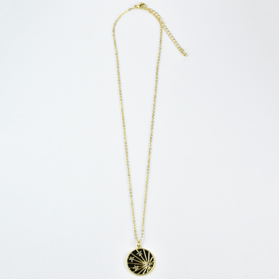 Black Starburst Medallion - Goldmakers Fine Jewelry