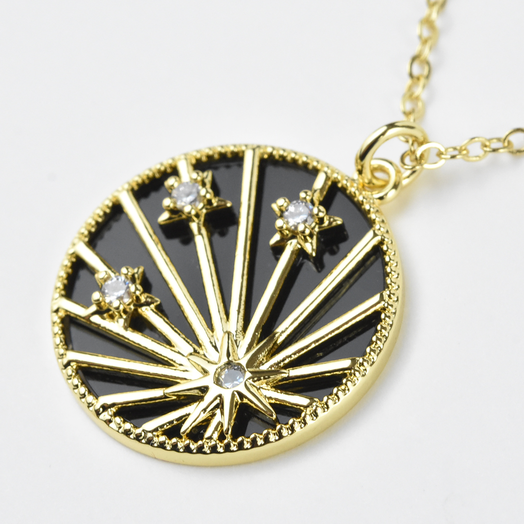 Black Starburst Medallion - Goldmakers Fine Jewelry