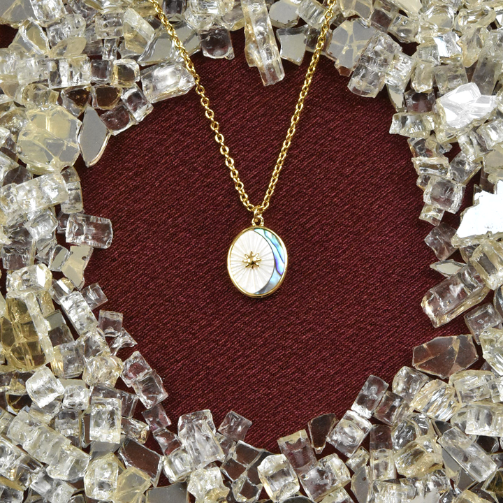 Mother of Pearl & Abalone Inlay Necklace - Goldmakers Fine Jewelry