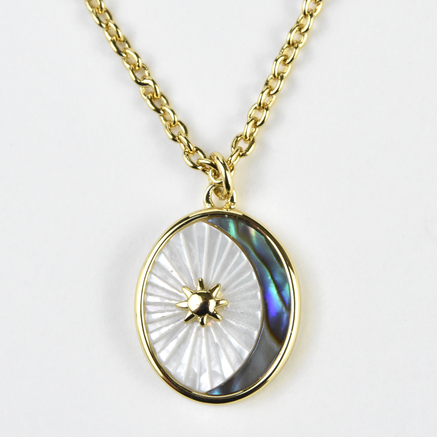 Mother of Pearl & Abalone Inlay Necklace - Goldmakers Fine Jewelry