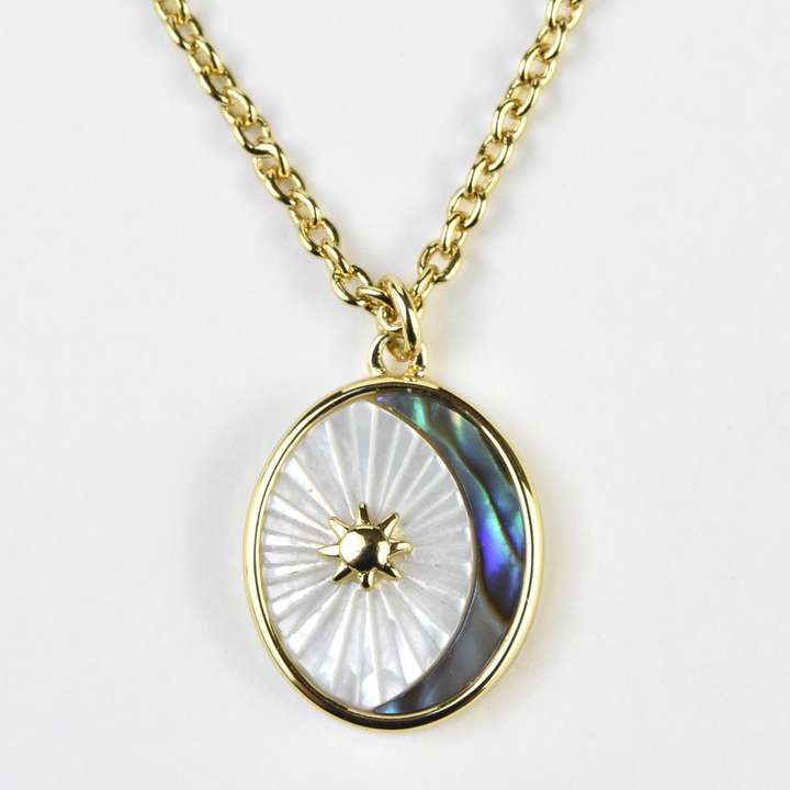 Mother of Pearl & Abalone Inlay Necklace - Goldmakers Fine Jewelry